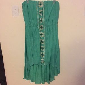 NWOT strapless mint green high low dress